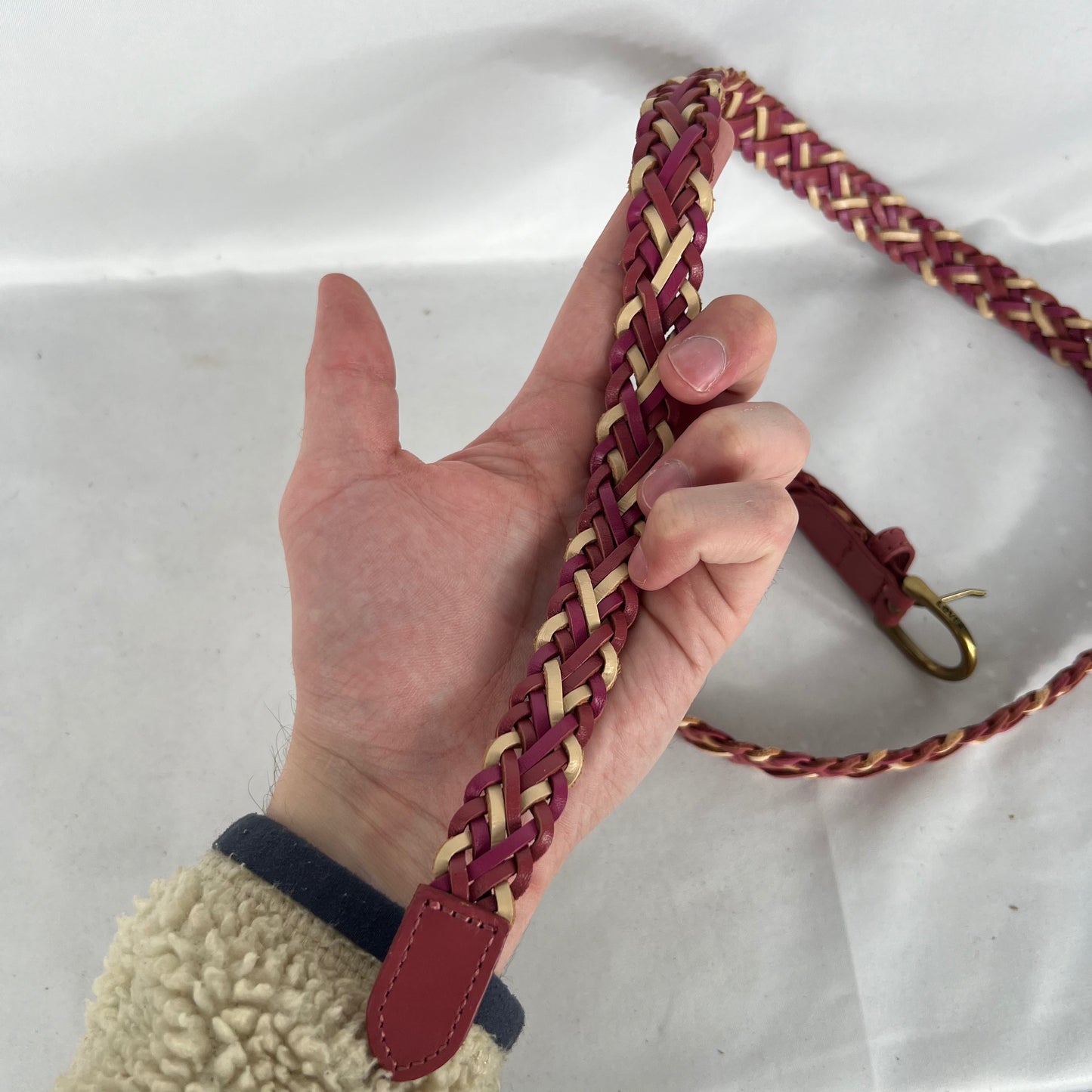 Levi's Pink Braided Leather Belt- 26"-30"