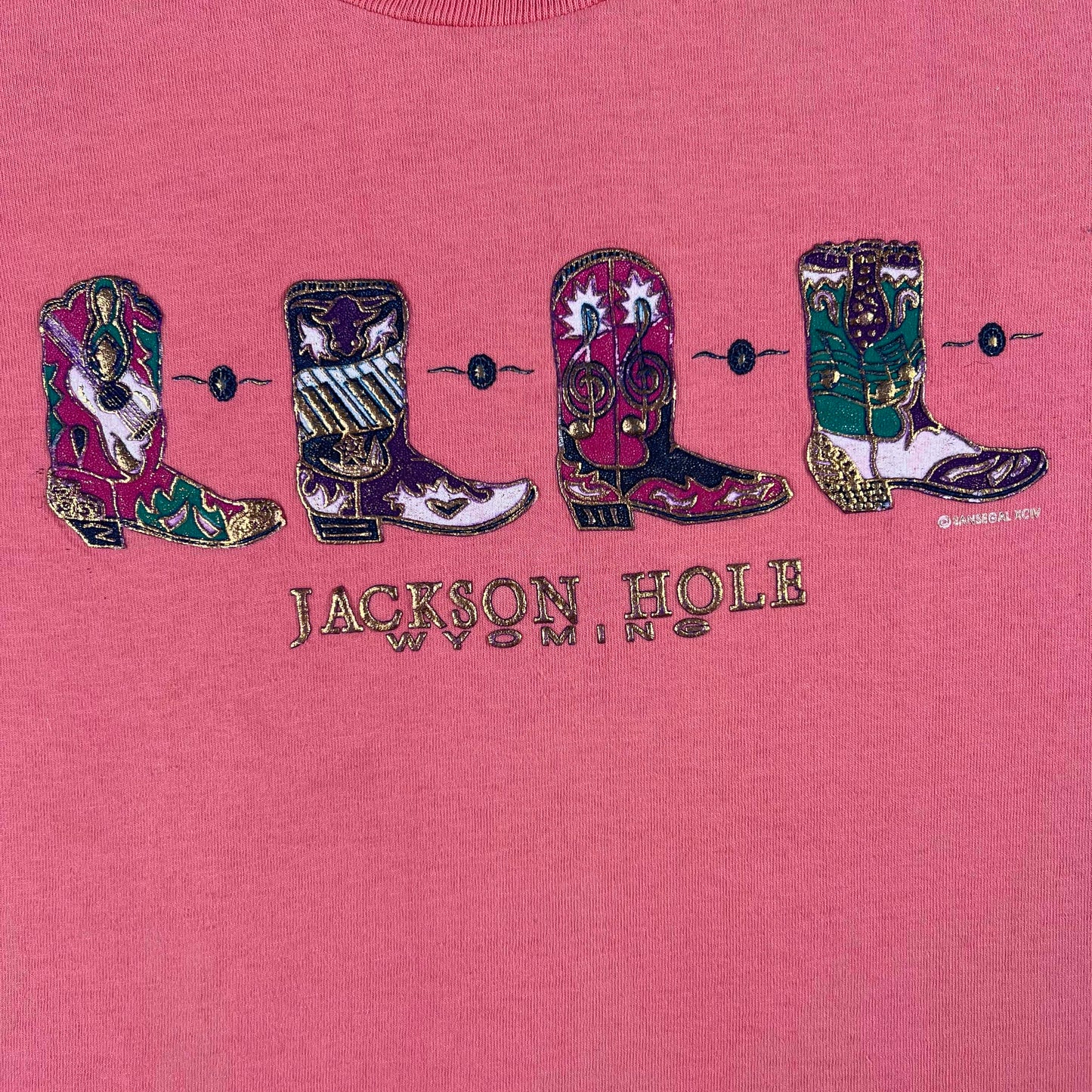 90s Jackson Hole Cowgirl Boot Tee- XS