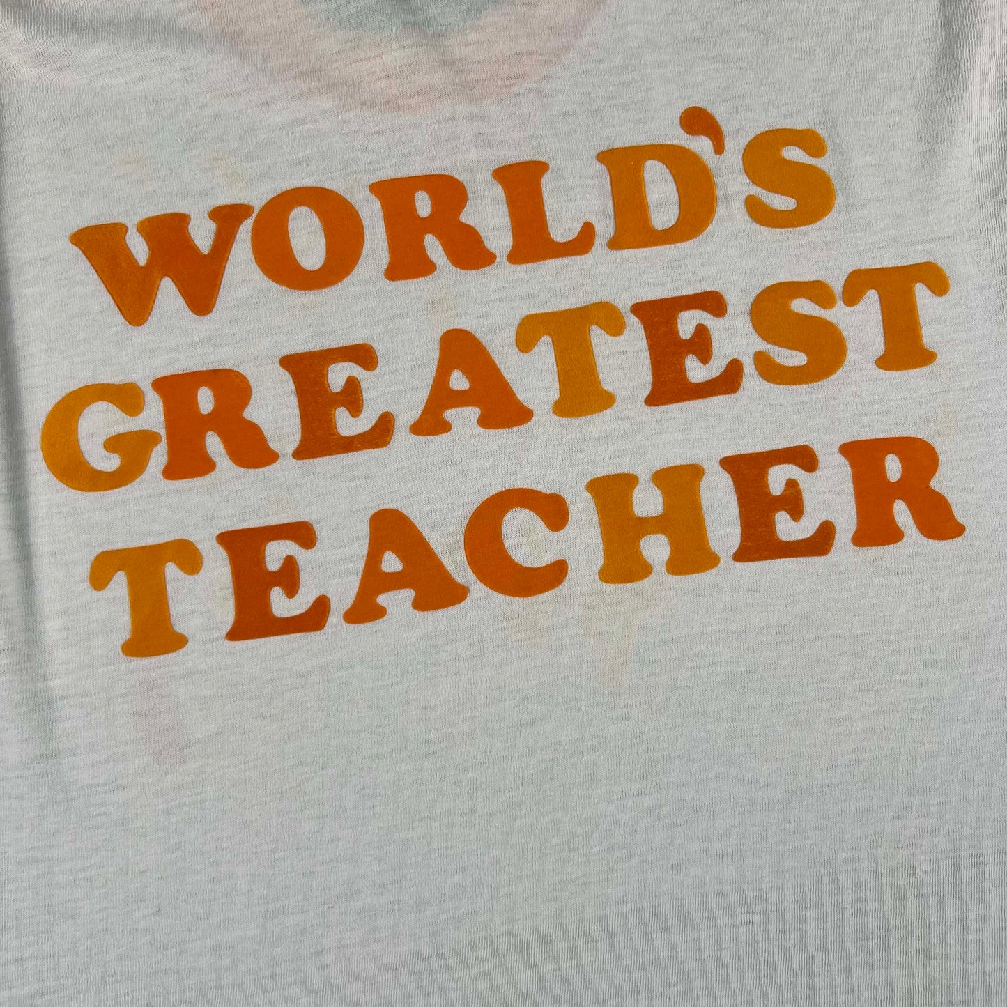 70s World's Greatest Teacher Ringer Tee- L
