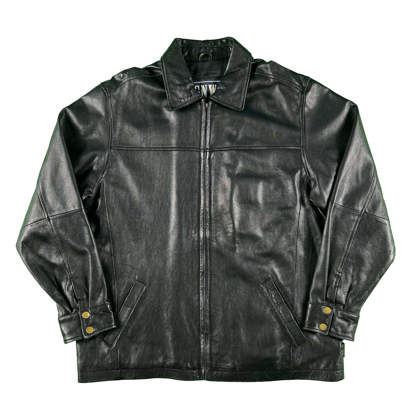 00s Soft Black Leather Jacket- M