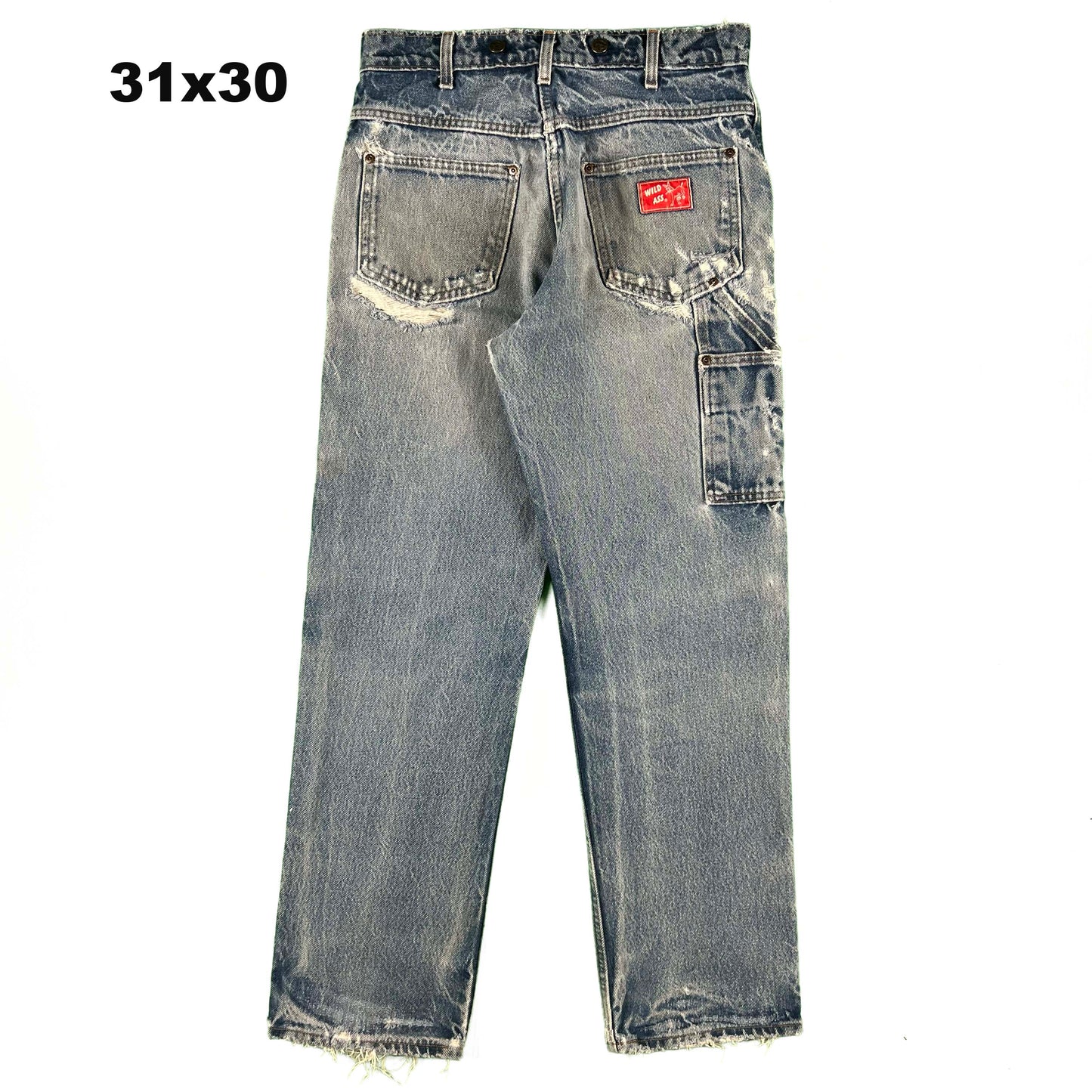 90s 'Wild Ass' Distressed Denim Double Knees- SELECT PAIR