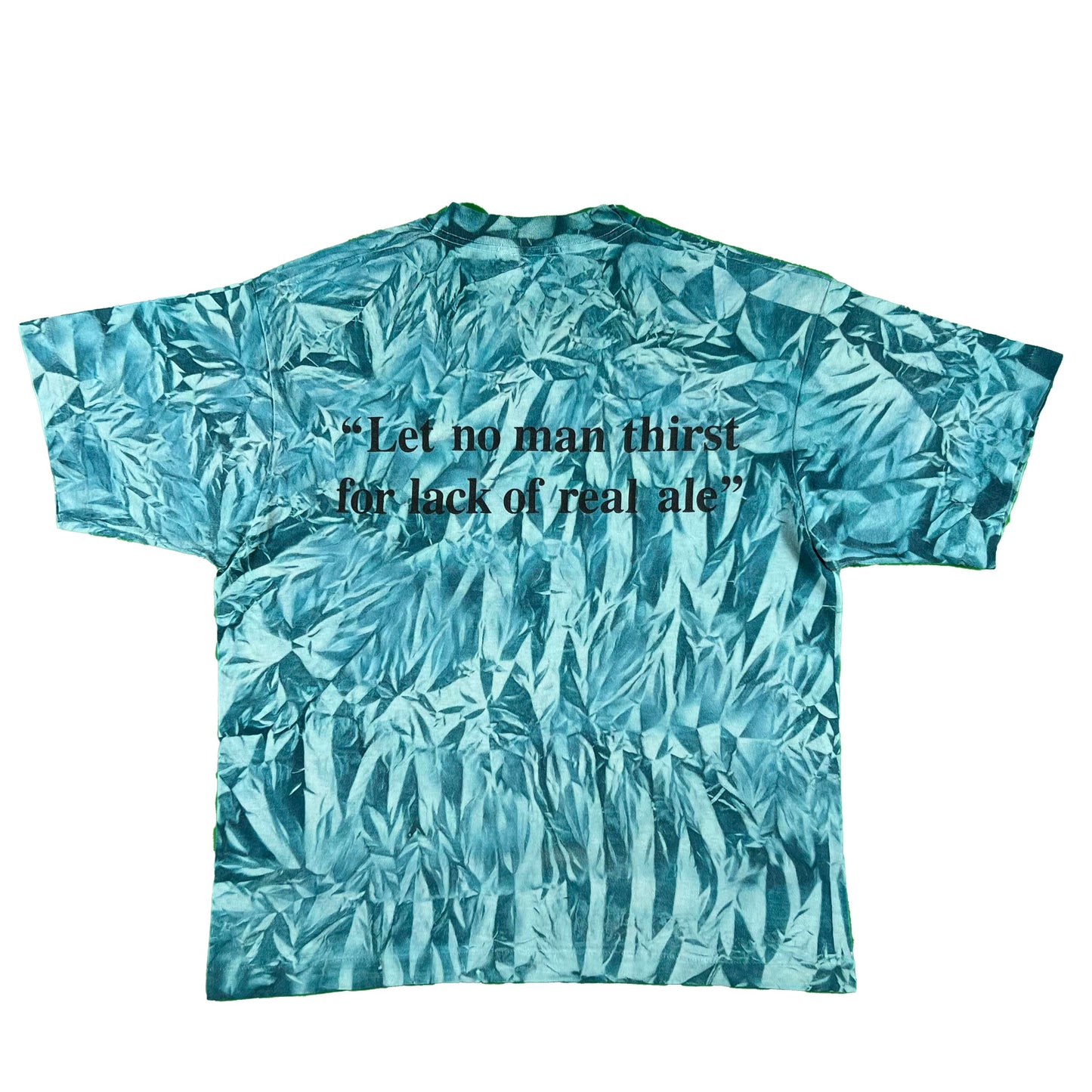 90s Tie Dye "Let no man thirst for lack of real ale" Boston Tee- L