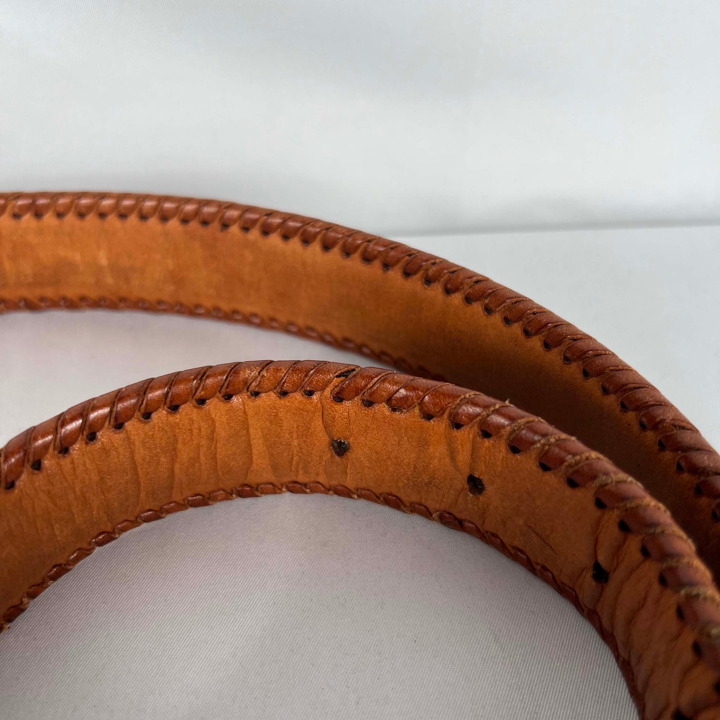 90s L.L. Bean Brown Leather Belt- 28"-30"