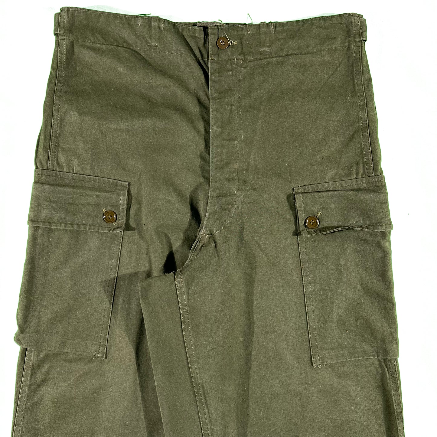 50s Baggy Belgian Military Cargo Pants- 34x28.5