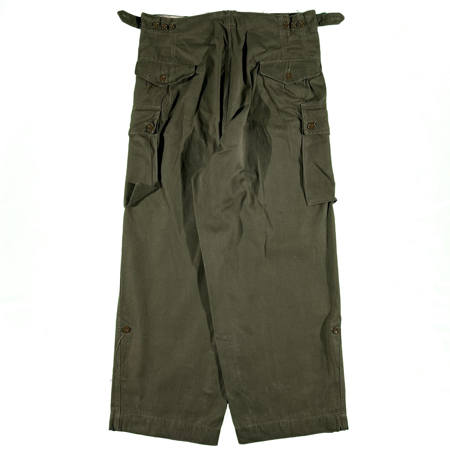 50s Baggy Belgian Military Cargo Pants- 34x28.5