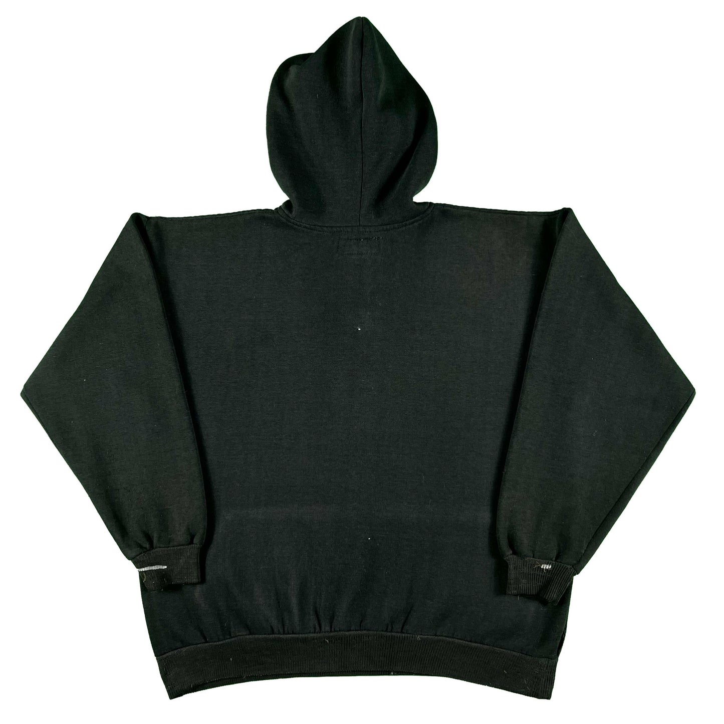 90s Black Henley Dog Charm Hoodie- L