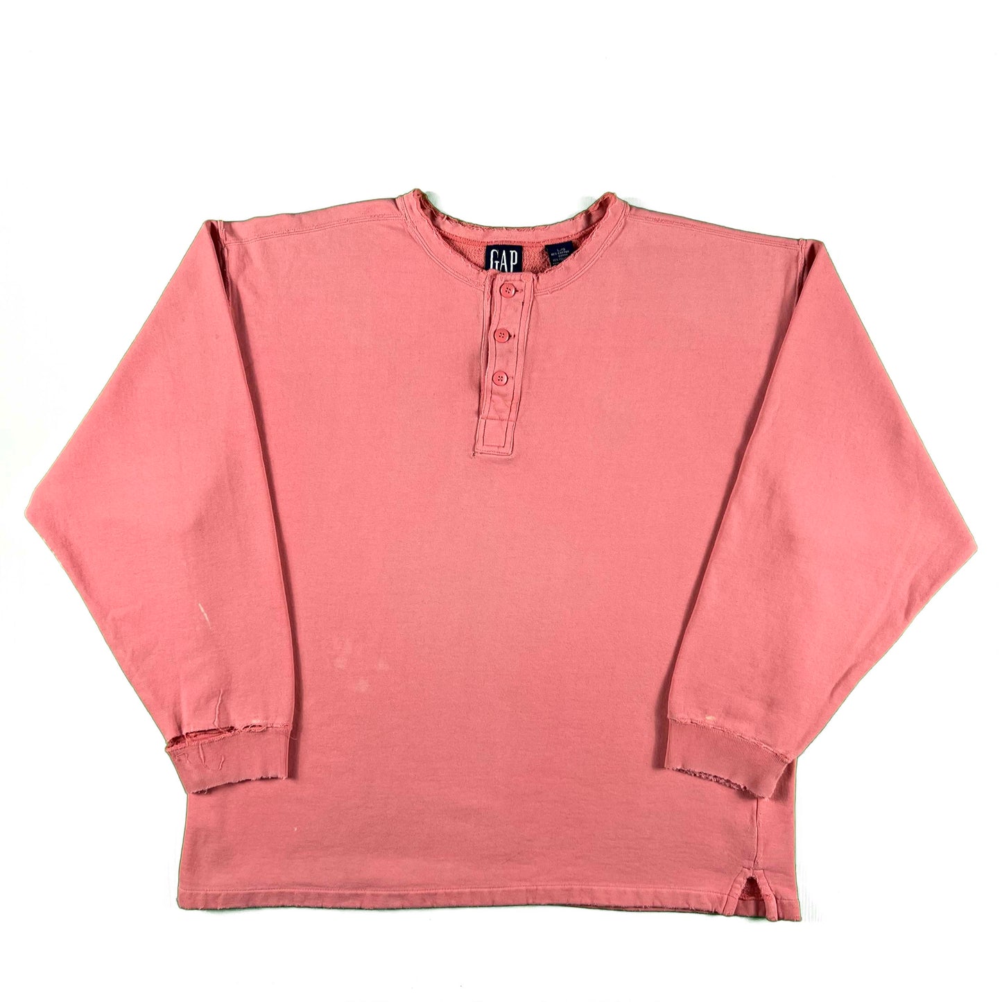 90s Perfectly Worn Gap Henley Sweatshirt- L