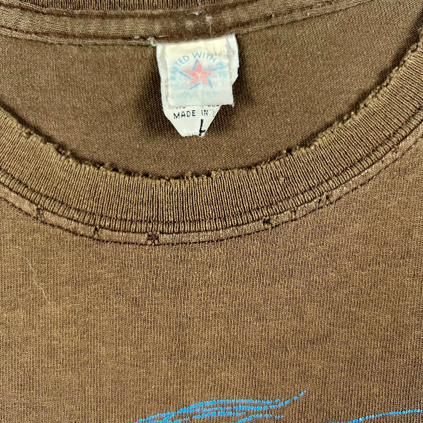 90s Sun Faded Brown/Black Bike Tee- L