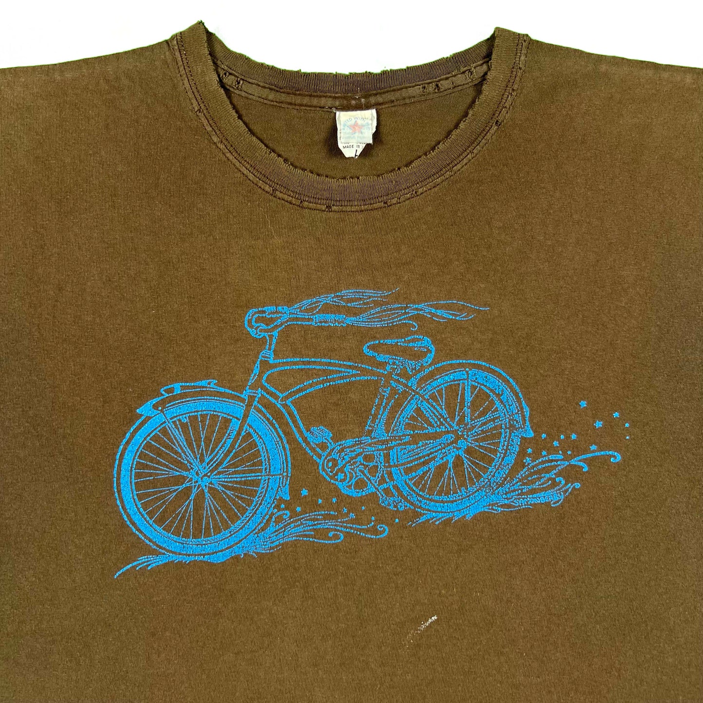 90s Sun Faded Brown/Black Bike Tee- L