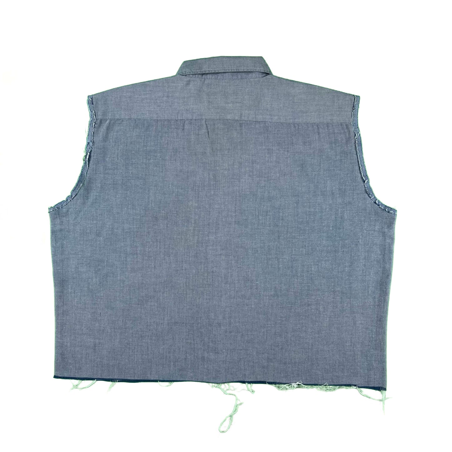 Cropped Sleeveless Dickies Chambray Work Shirt- XL