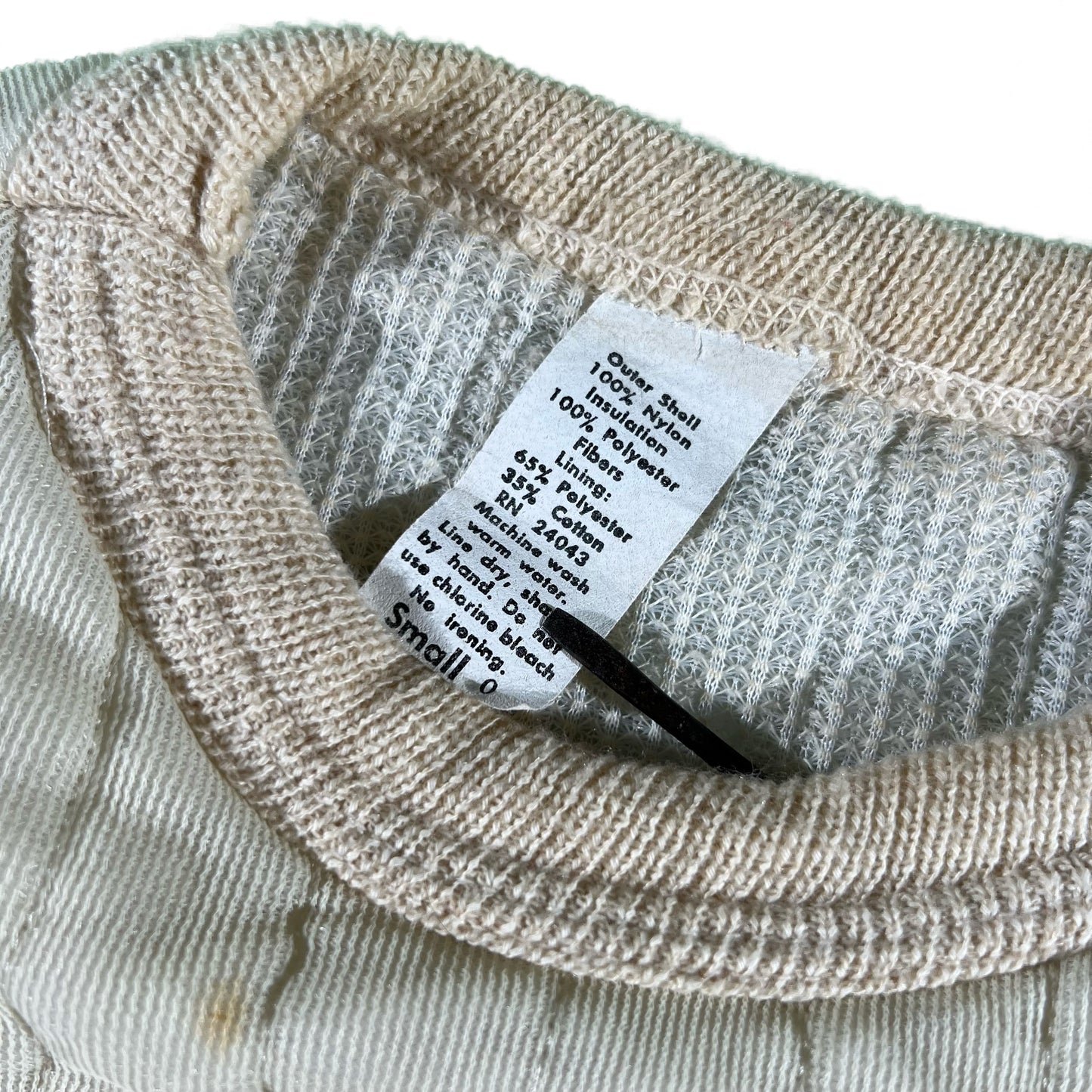 70s Cream Quilted Sweatshirt- S