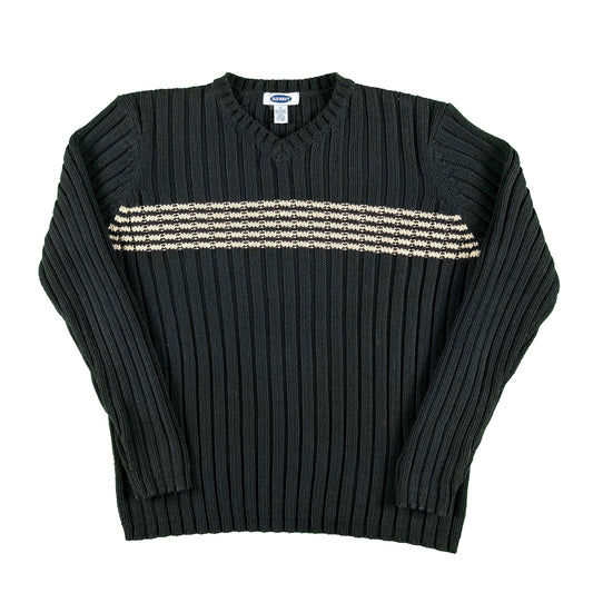2001 Old Navy Black & White Striped Sweater- XL