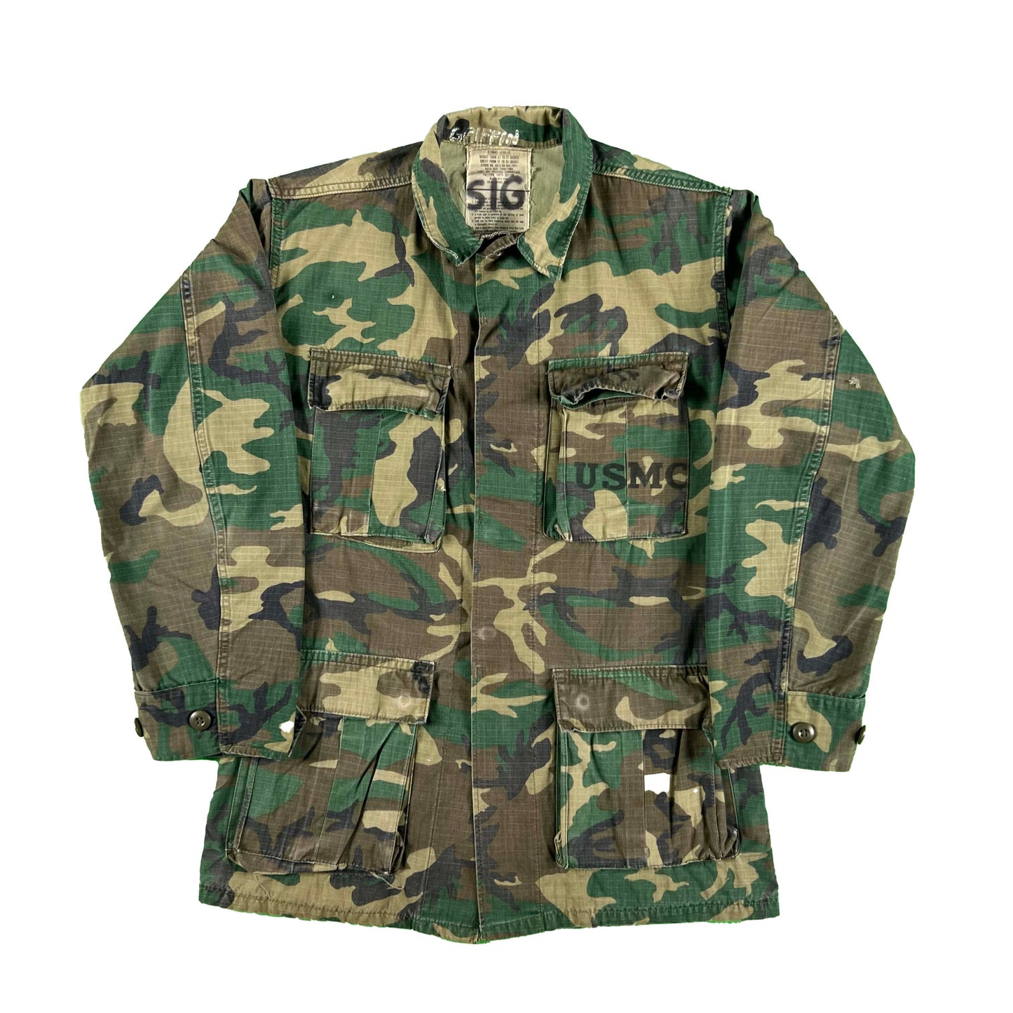 70s USMC Stenciled Jungle Camo Vest & Top- JUST TOP LEFT