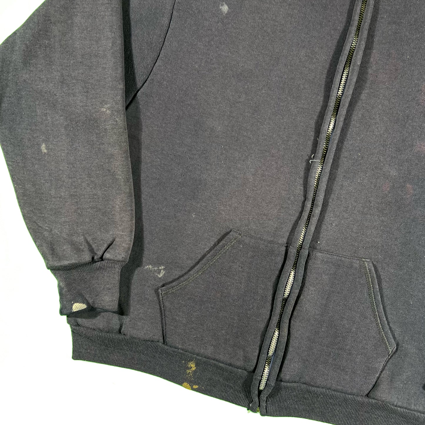 80s Sun Faded Waffle Lined Zip Up Hoodie- L