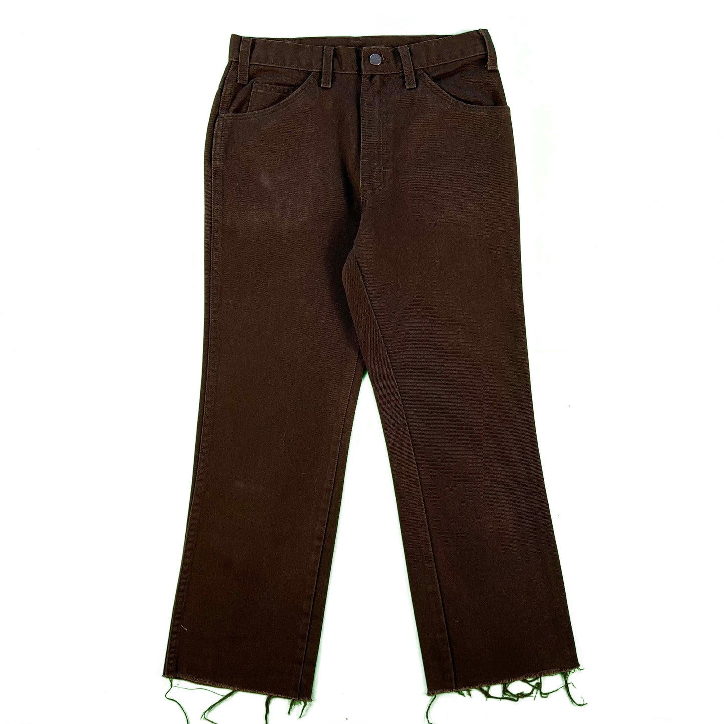 70s Dickies Raw Hem Brown Work Pants- 28x26