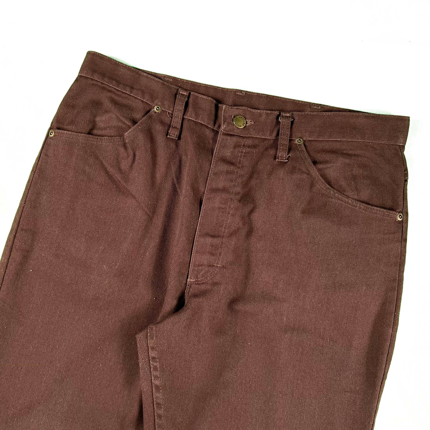 70s Rustler Brown Cotton Blend Slacks- 33x28