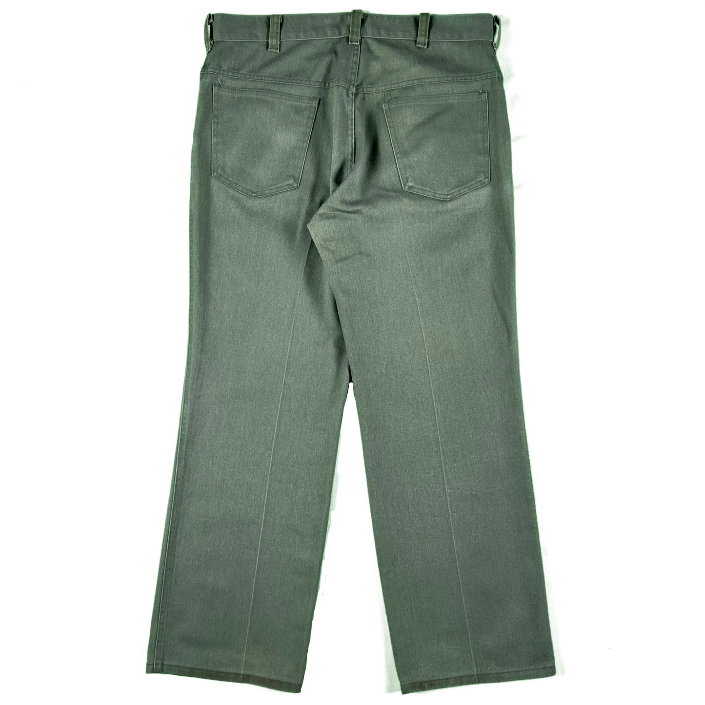 70s Faded Sage Green Flared Pants- 34x29