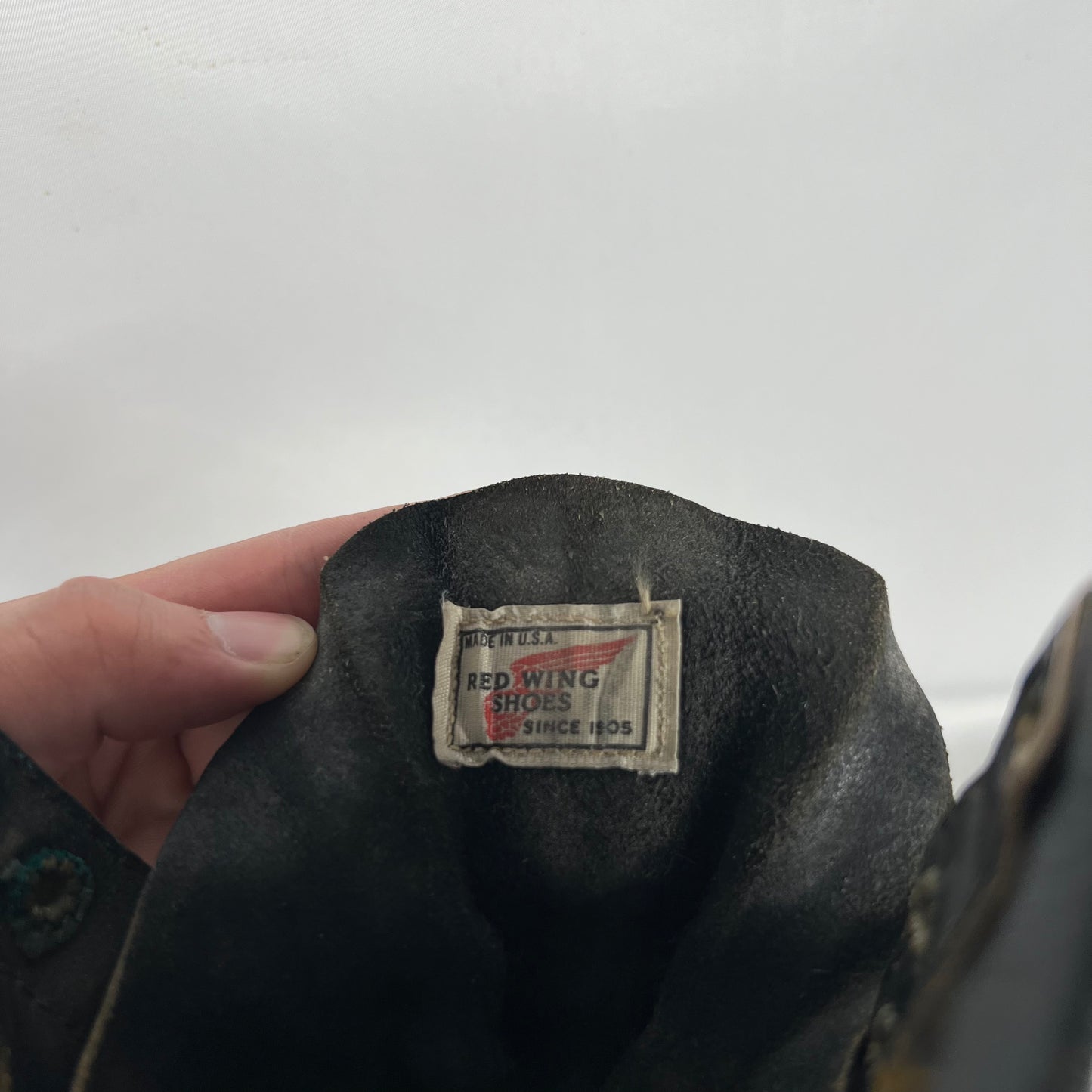 80s Red Wing Patina Black Logger Boots- M's 9.5, W's 11
