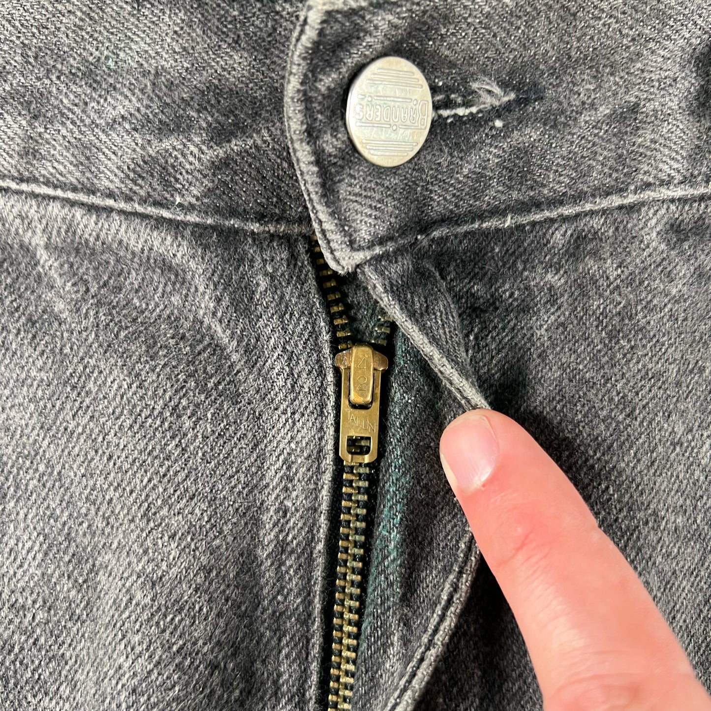 70s Faded Black Denim- 34x29