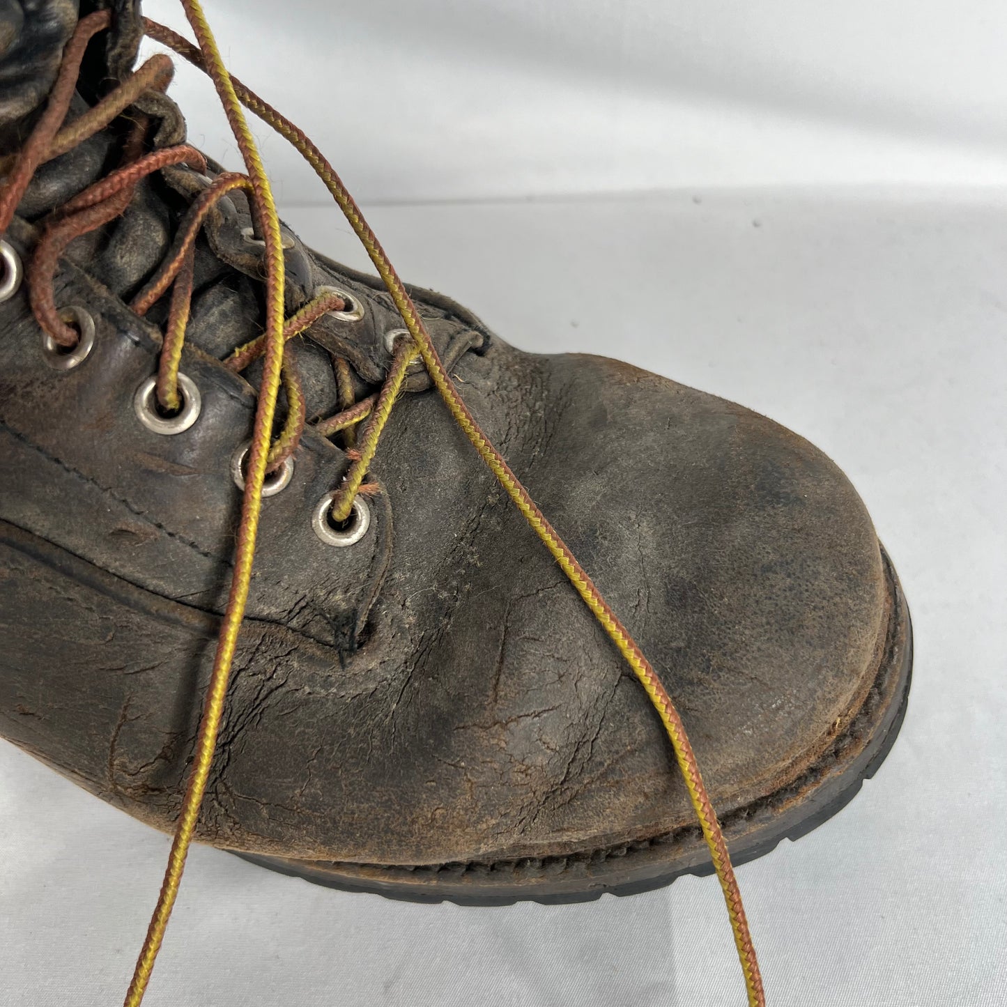 80s Red Wing Patina Black Logger Boots- M's 9.5, W's 11