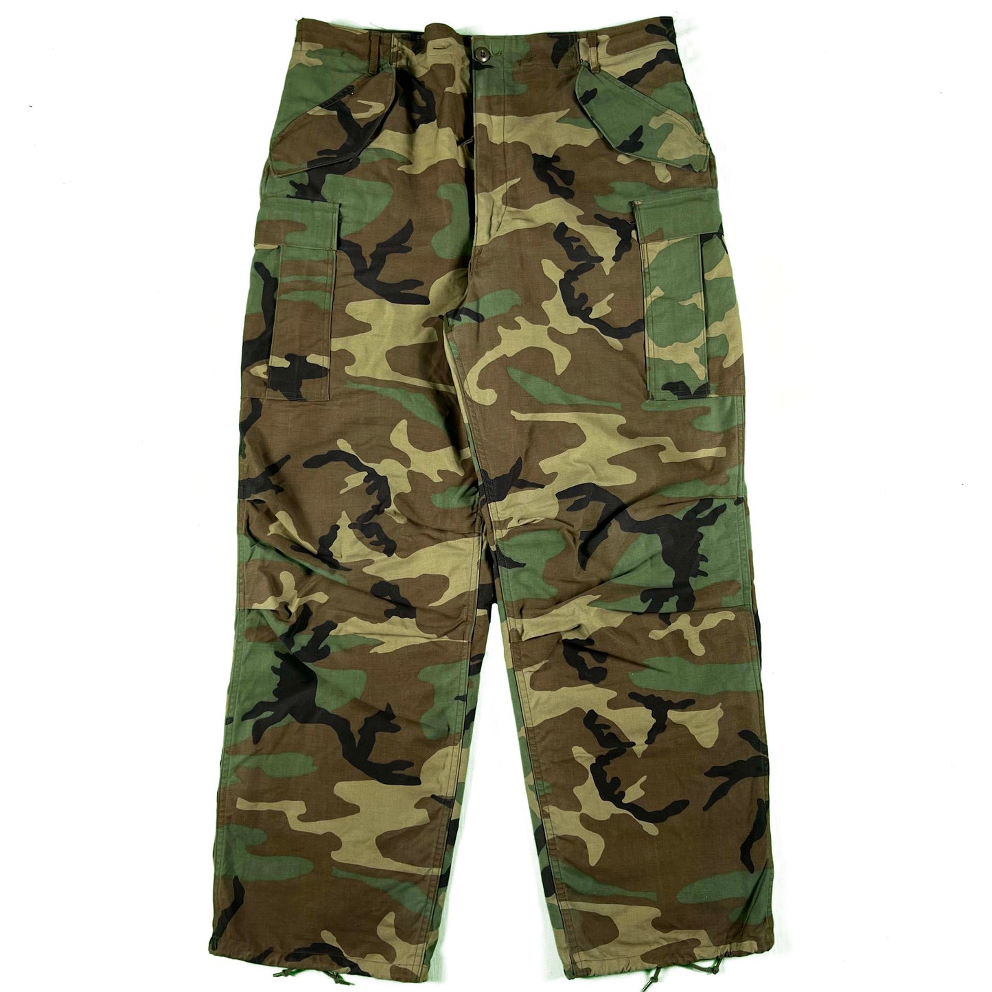 80s M-51 Woodland Camo Baggy Cargo Pants- 33"-40"x32