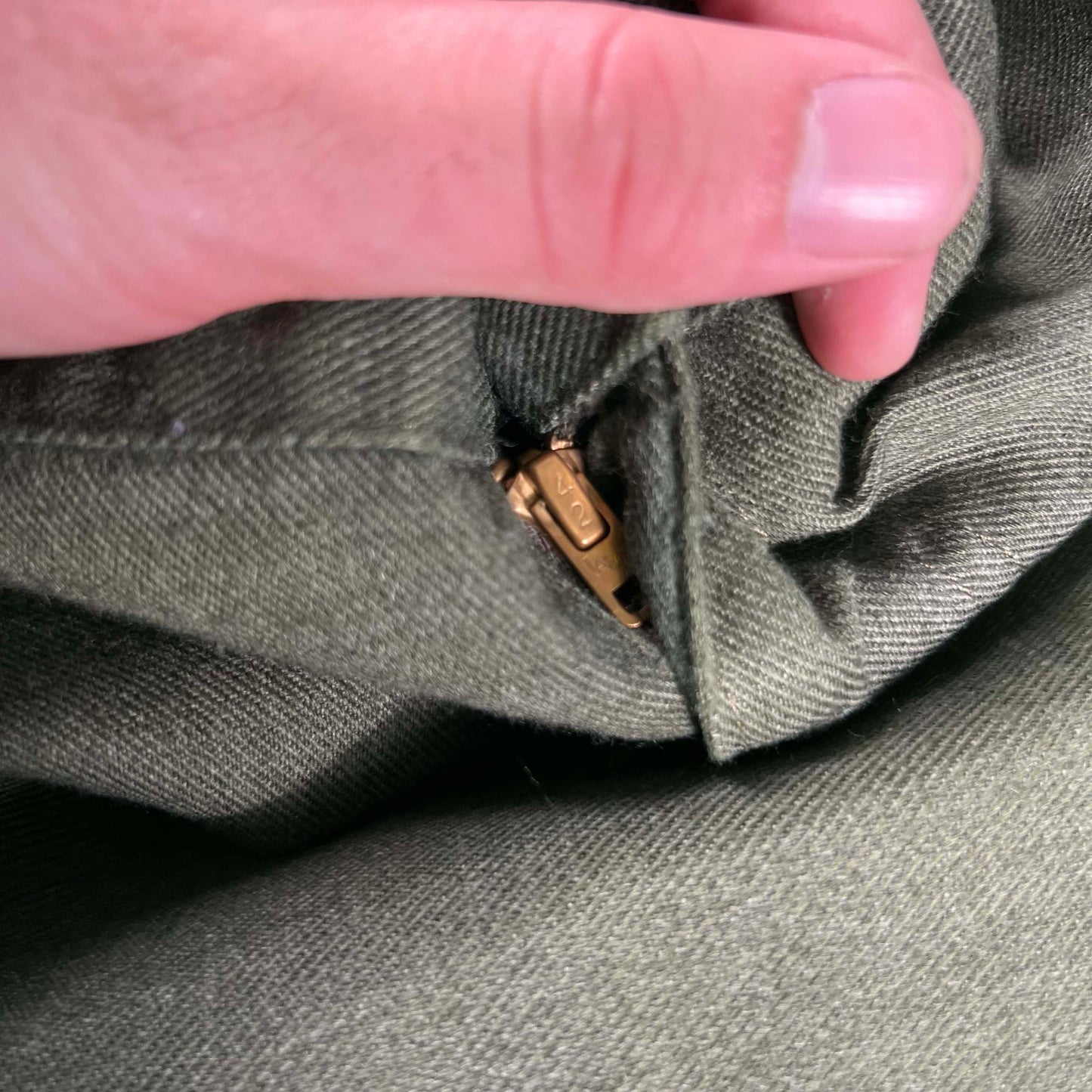 70s Faded Green Lee Flared Pants- 35x30.5