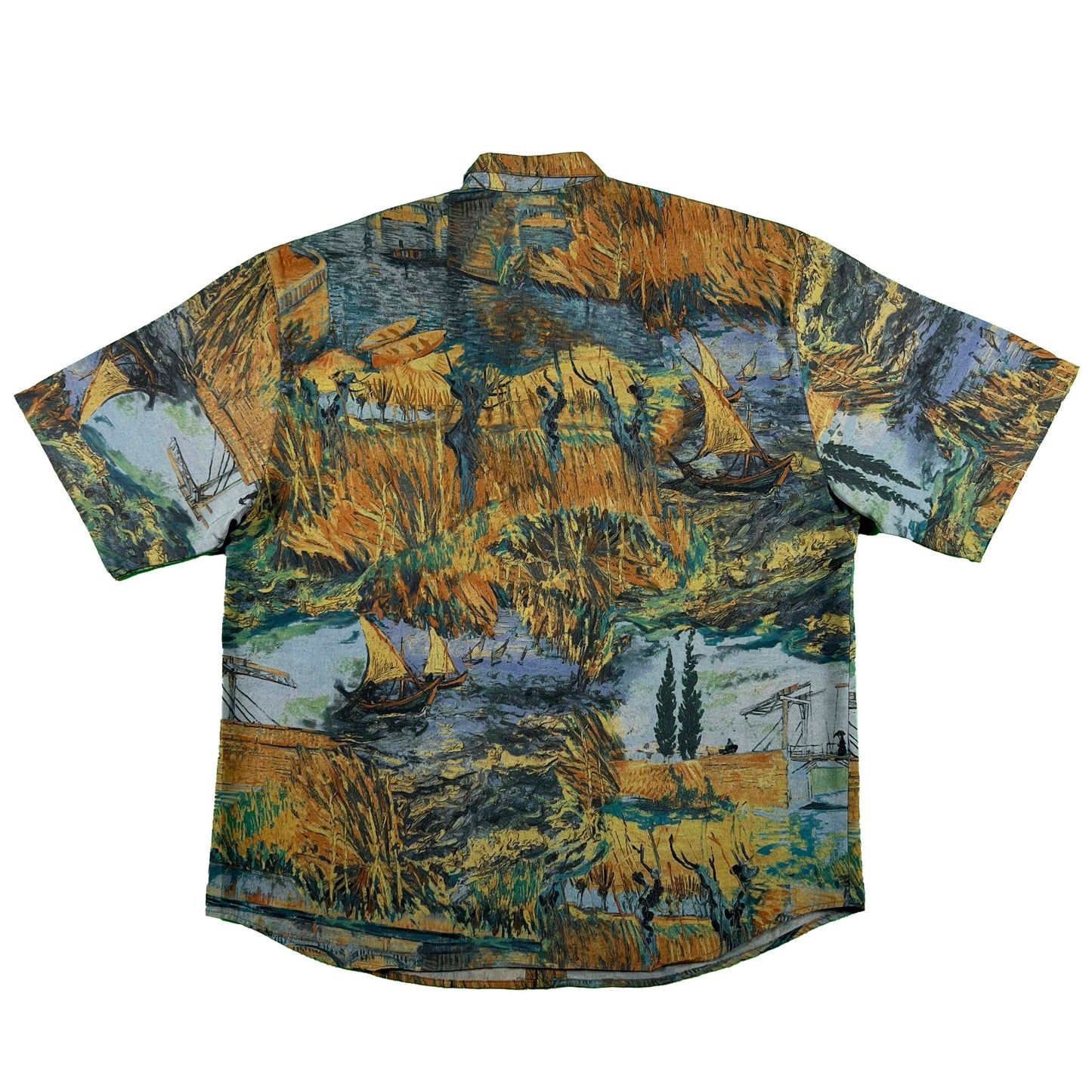 80s Printed 'allen wah collection' Rayon Blend Shirt- XL