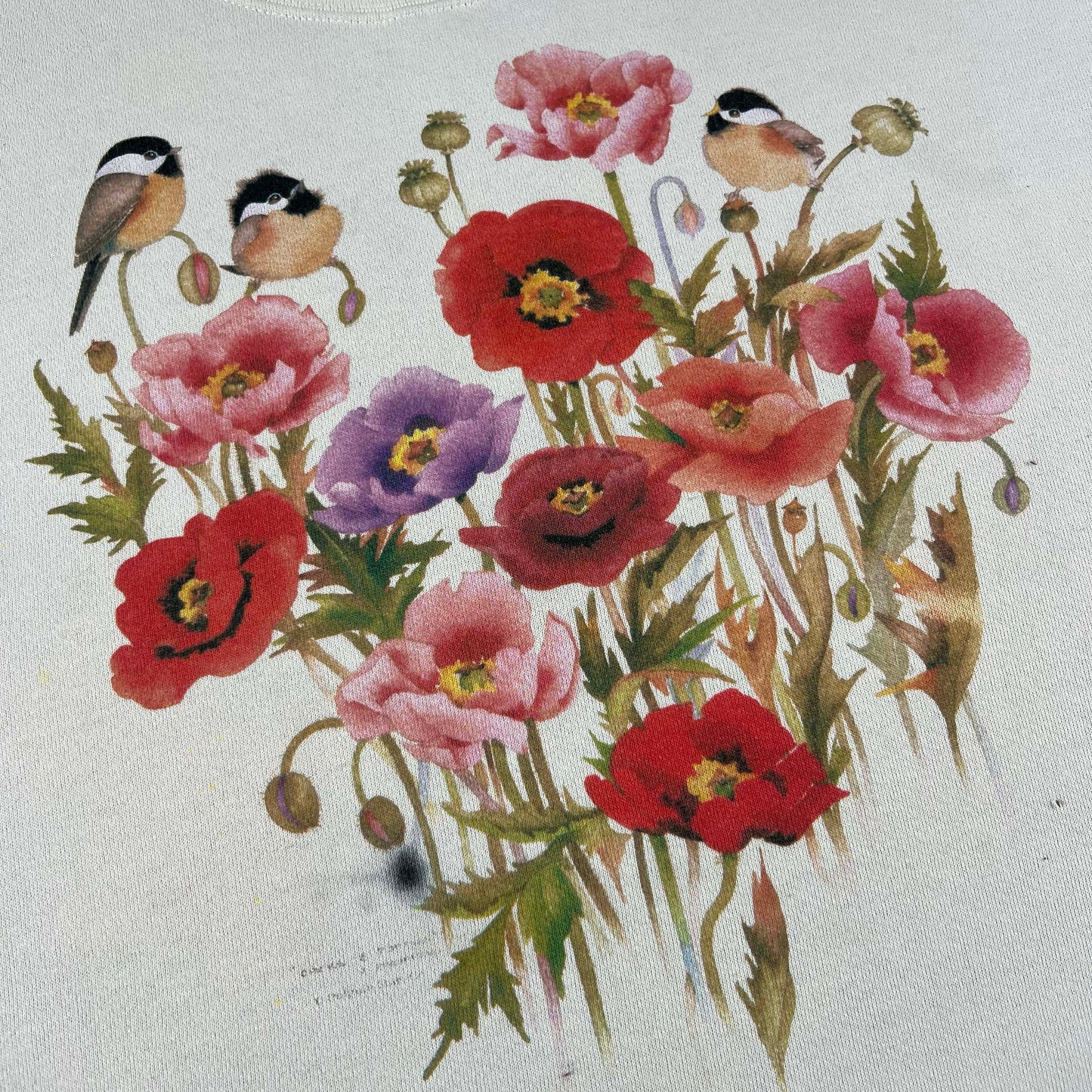 90s Lee Birds and Flowers Sweatshirt- L