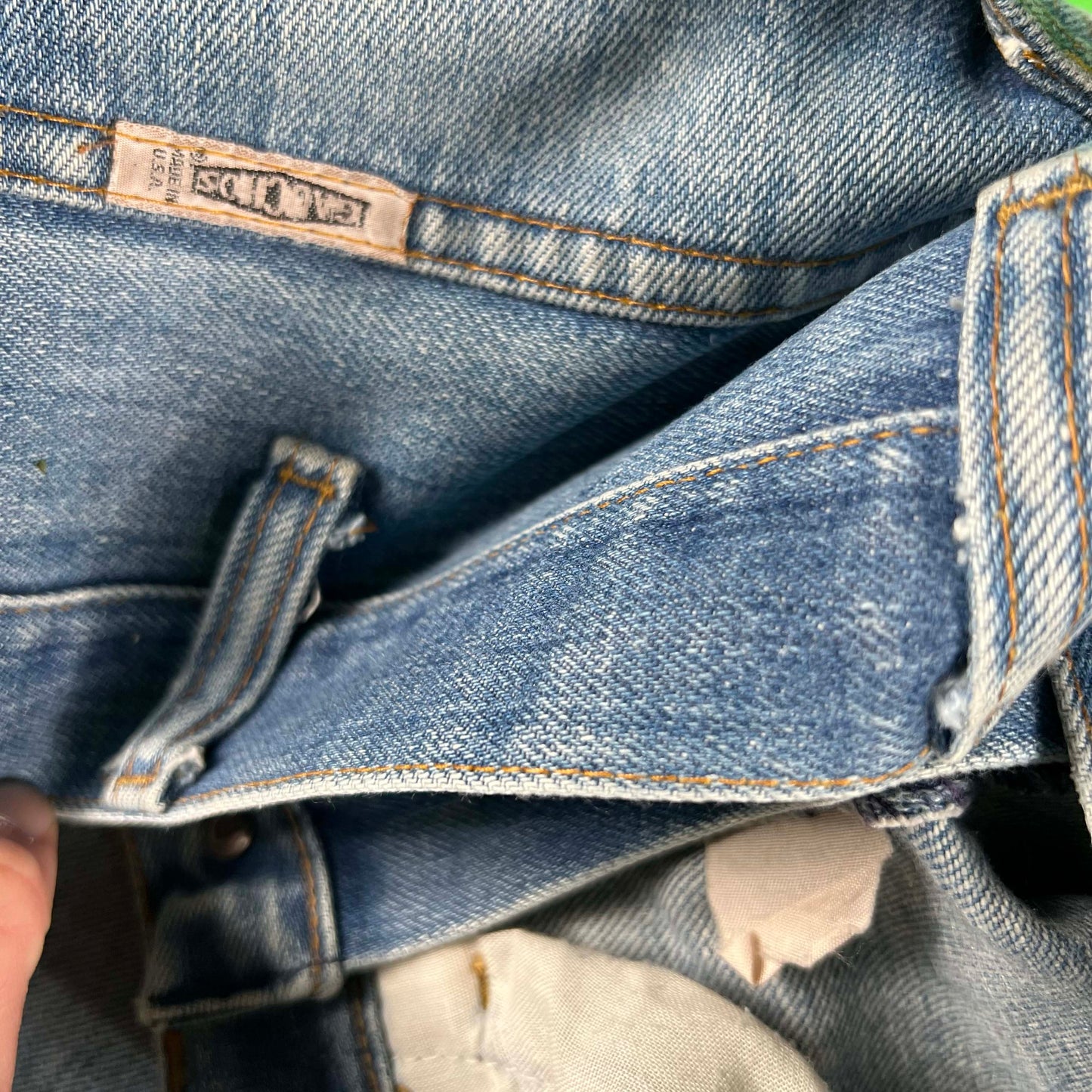 70s Gauchos Flared Denim- 30x28