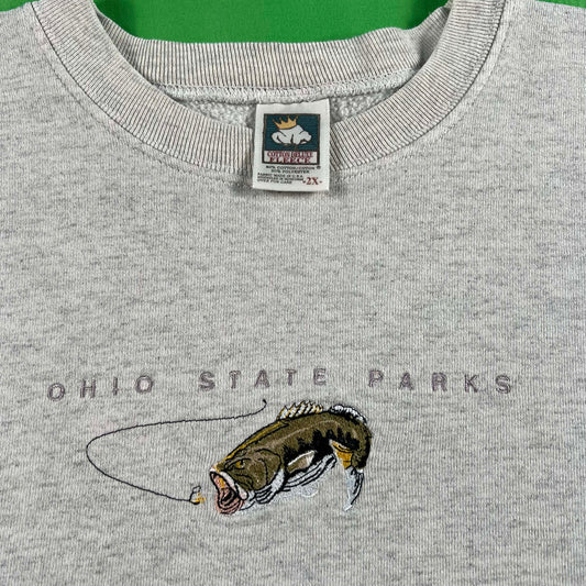 90s Ohio State Parks Fishing Sweatshirt- XXL