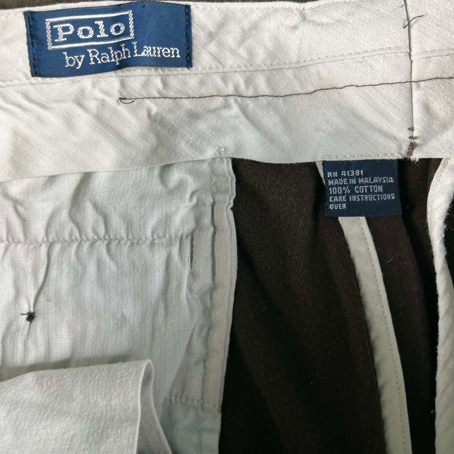 90s Polo Ralph Lauren Moleskin Cotton Trousers- 33x29