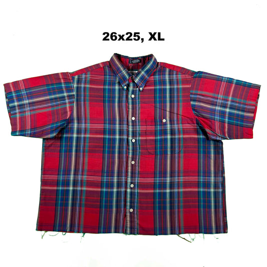 70s/80s Cropped Plaid Button Up Shirts- SELECT SHIRT