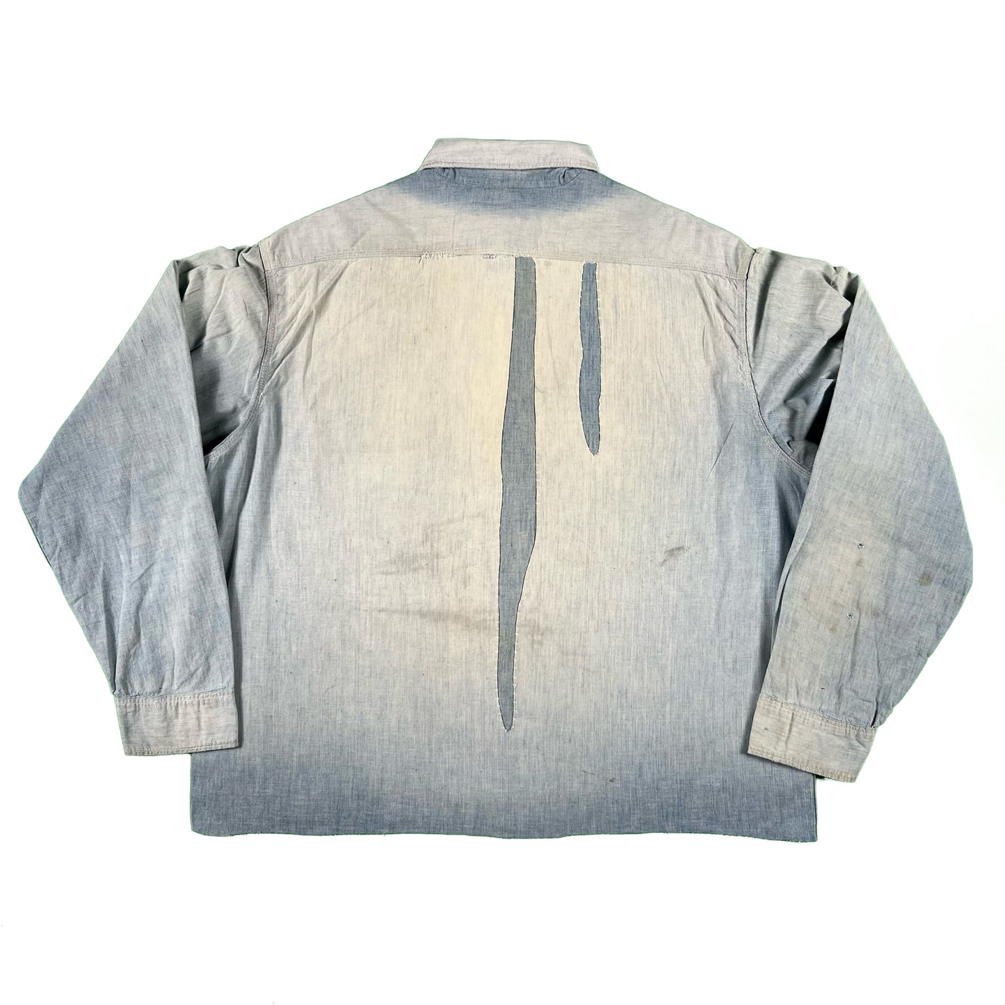 50s Cropped Big Mac Repaired Chambray Shirt- XL
