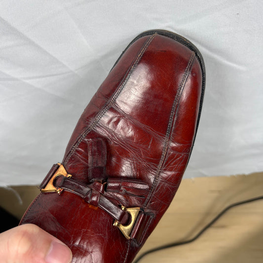 90s Leather Buckled Tassel Loafers- M's 7.5, W's 9