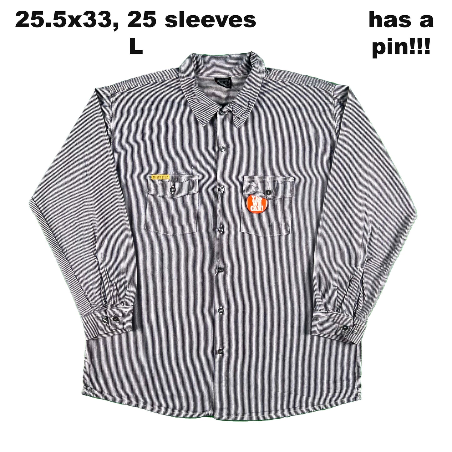 Vintage Hickory Stripe Button Up Work Shirts- SELECT SHIRT