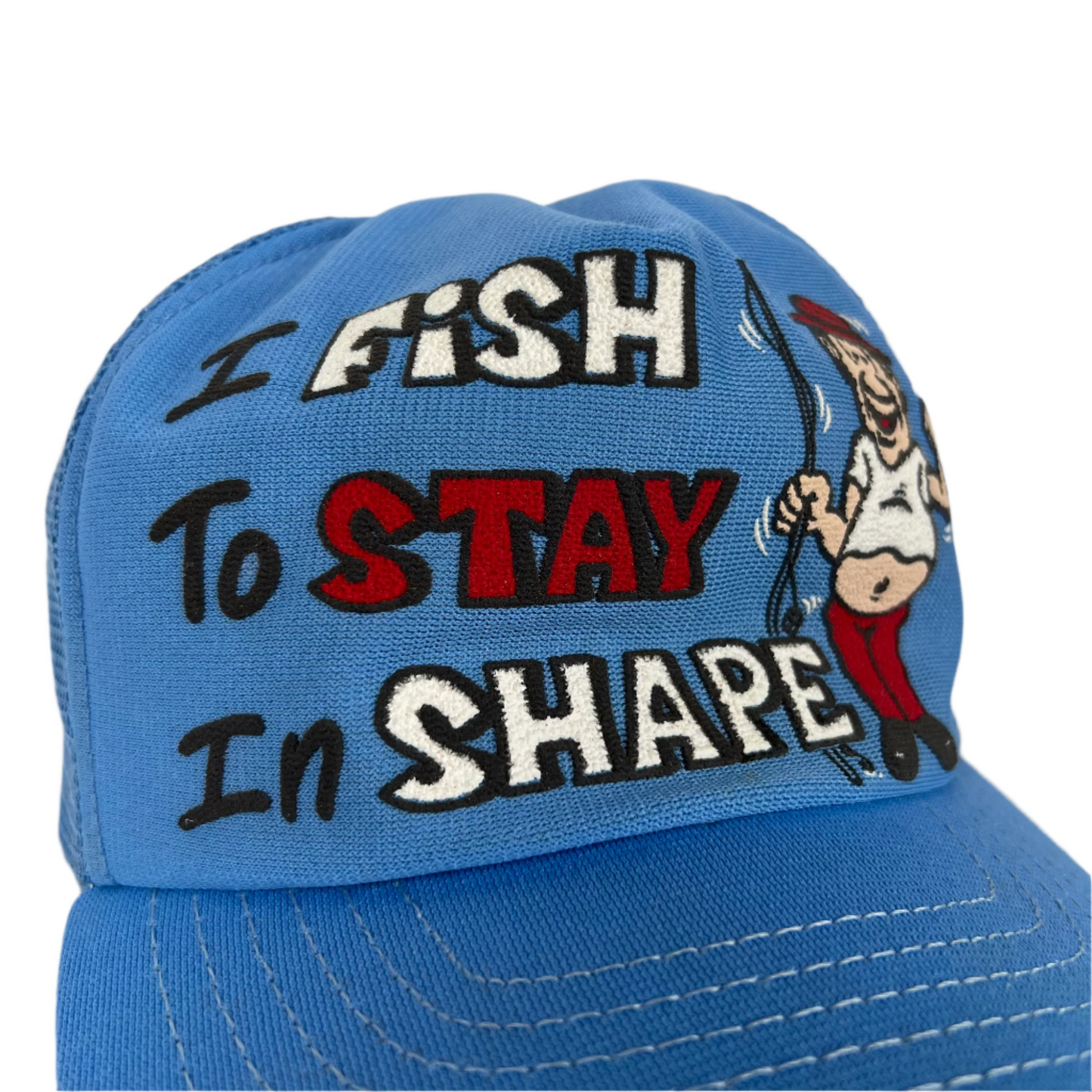 80s 'I Fish To Stay In Shape' Trucker Hat