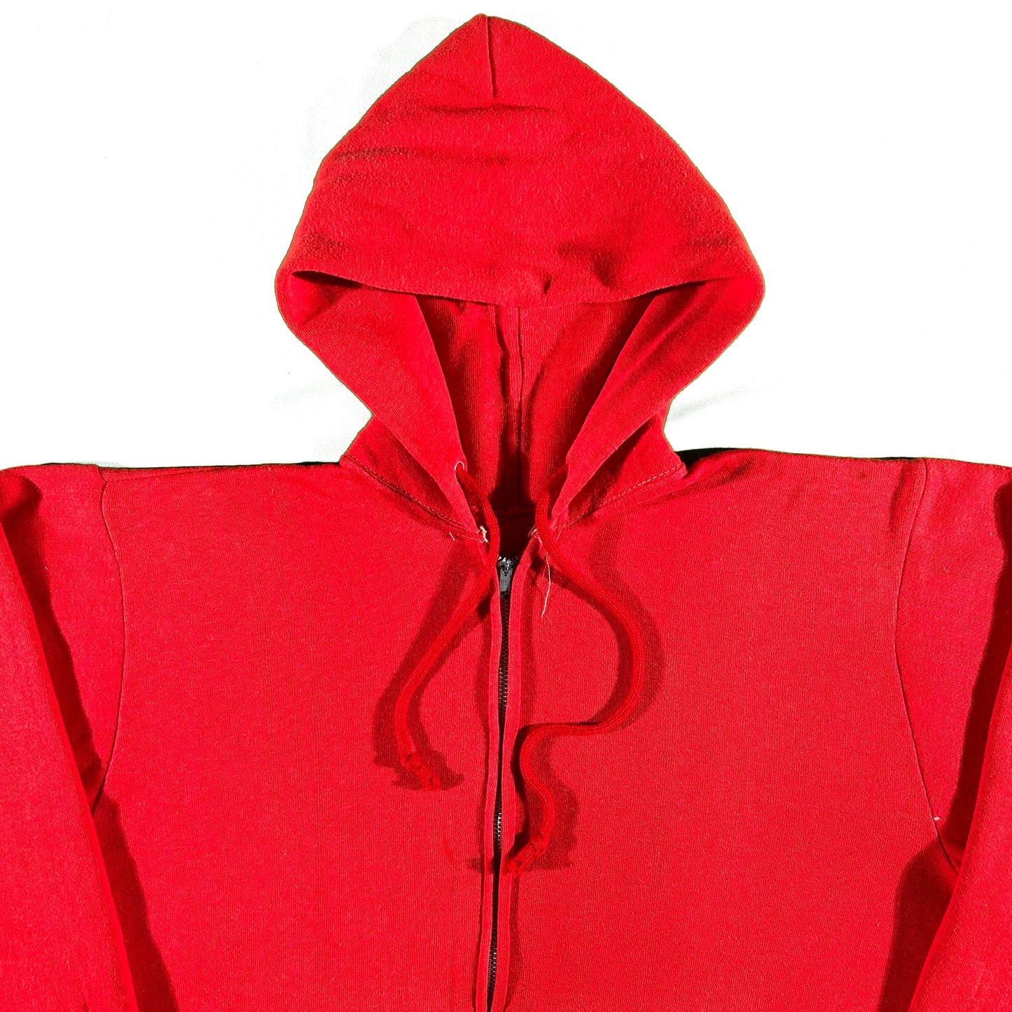 70s Faded Red Zip Up Hoodie- M