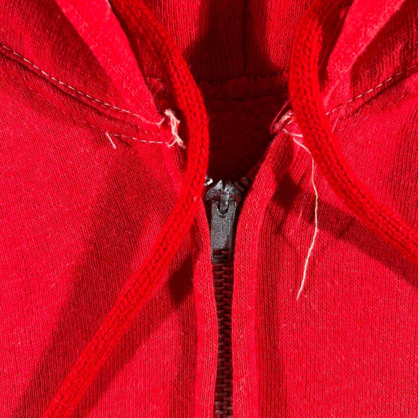 70s Faded Red Zip Up Hoodie- M