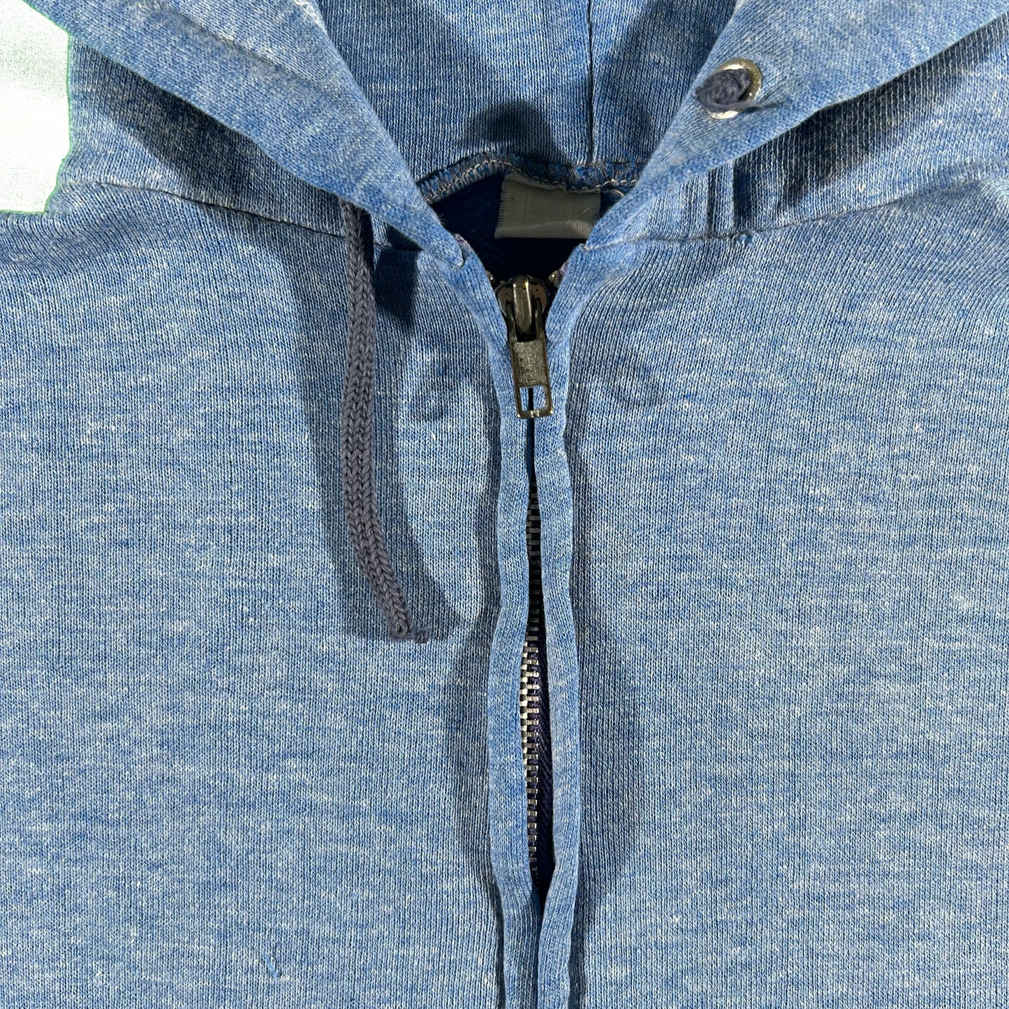 70s Faded Blue Zip Up Hoodie- L