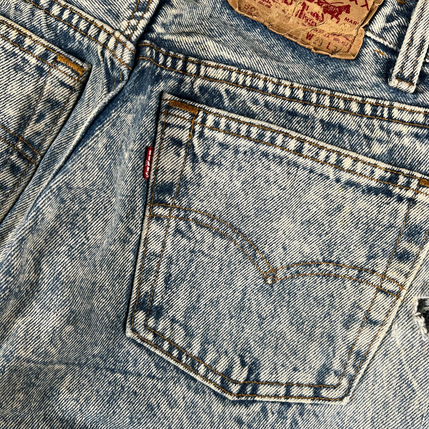 80s Levi's 501 Acid Wash Bitten Denim- 27x32