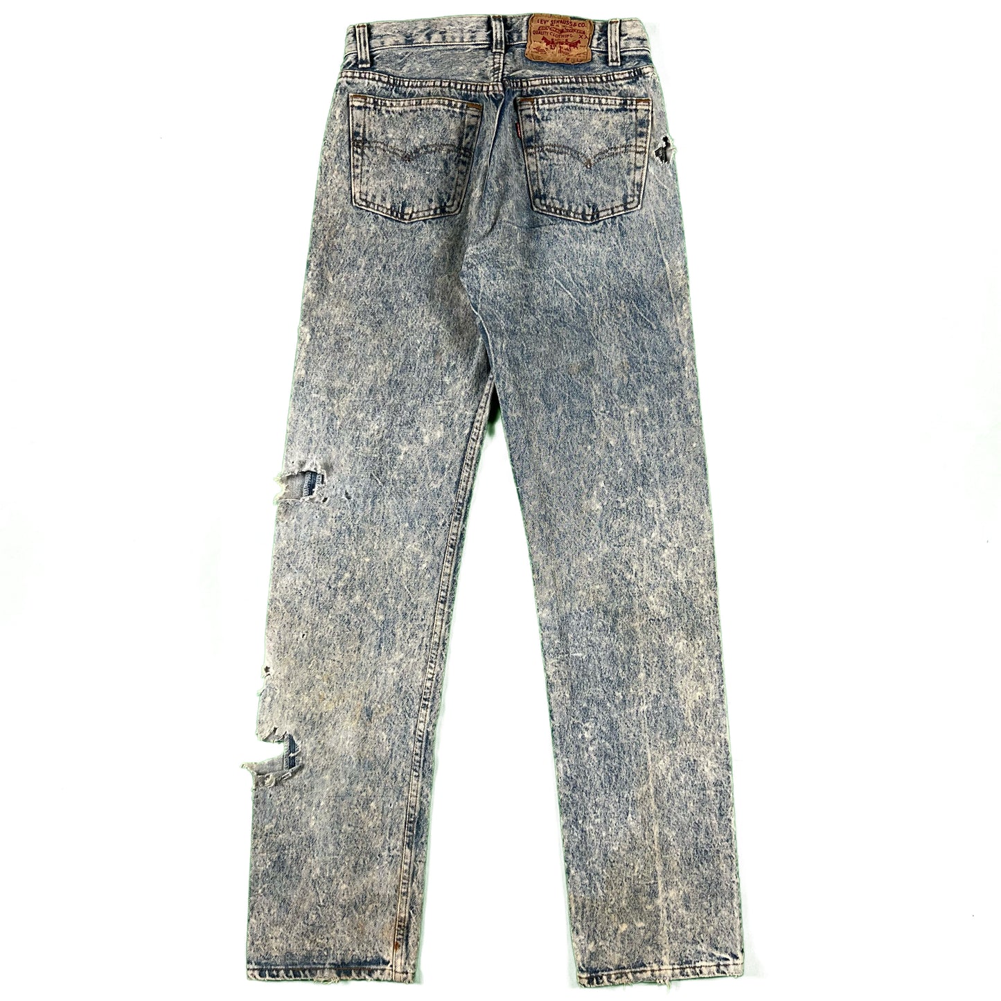 80s Levi's 501 Acid Wash Bitten Denim- 27x32