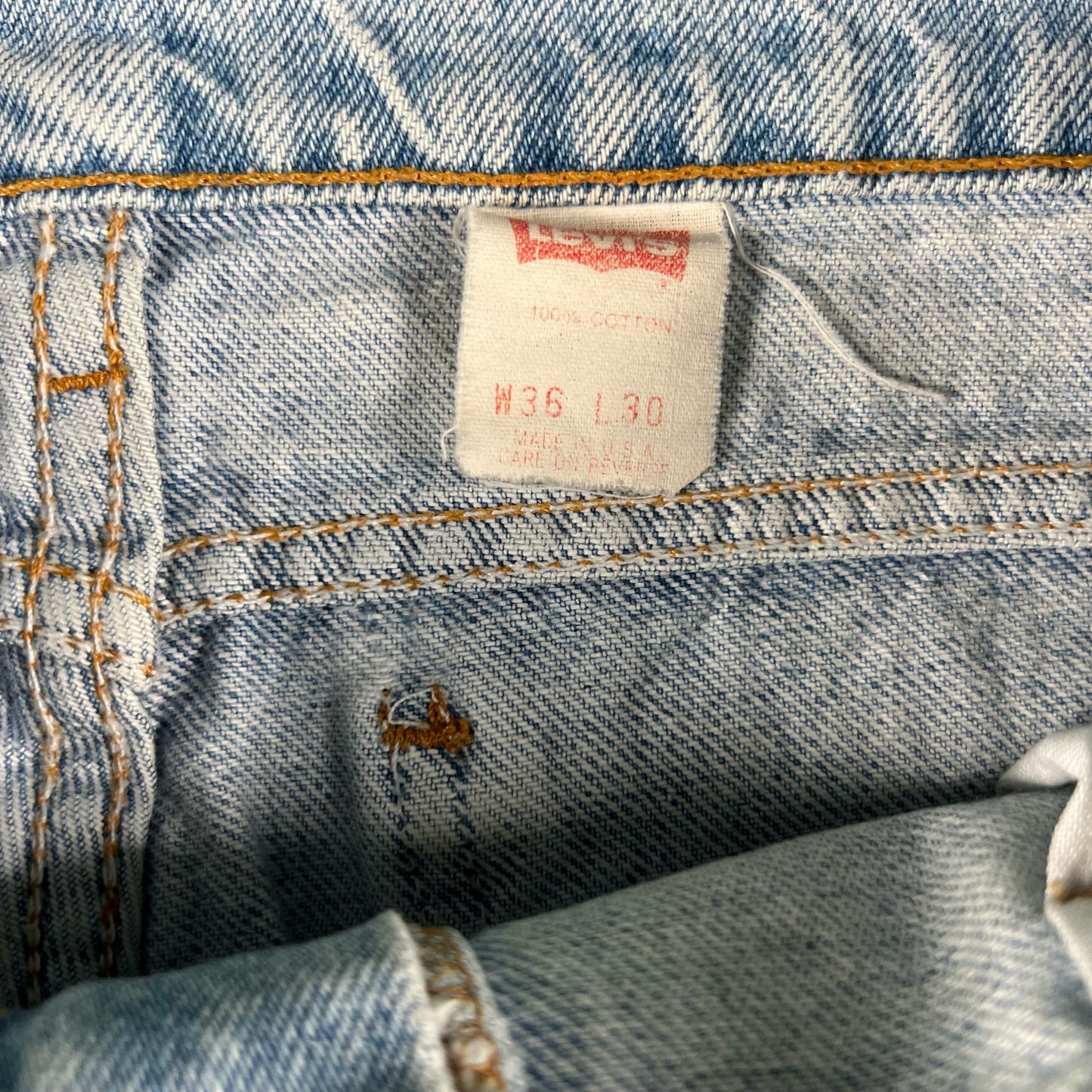 90s Levi's Orange Tab 550 Raw Hem Denim- 35x26.5