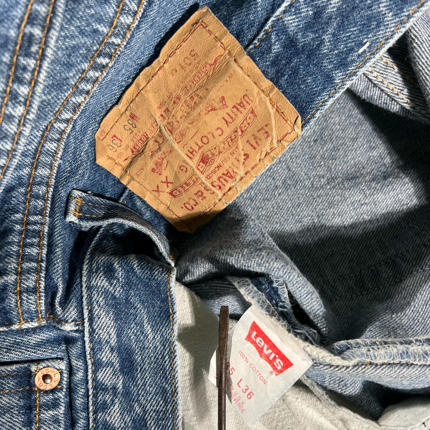 80s Repaired Levi's 501s- 33x32.5