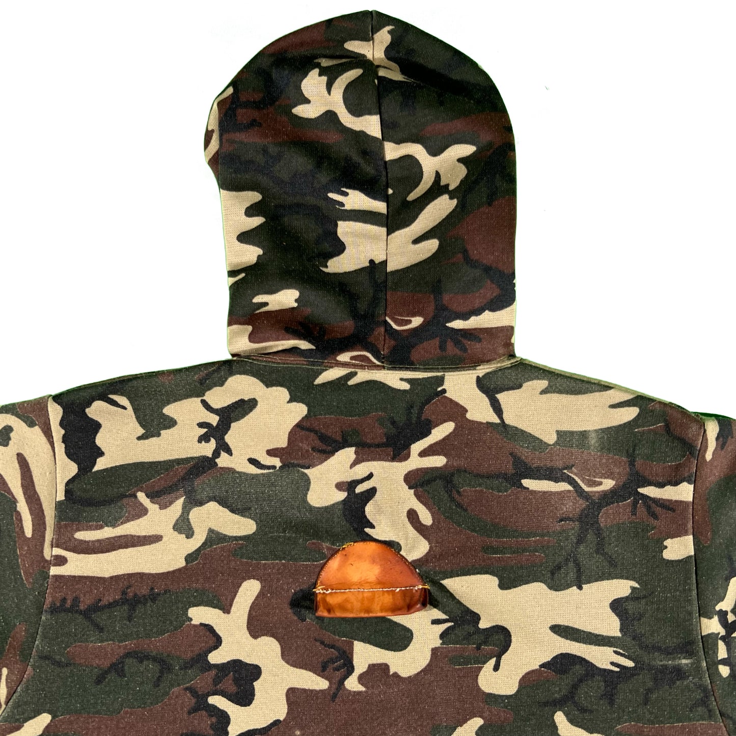 80s Boxy Camo Thermal Lined Zip Up Hoodie- M