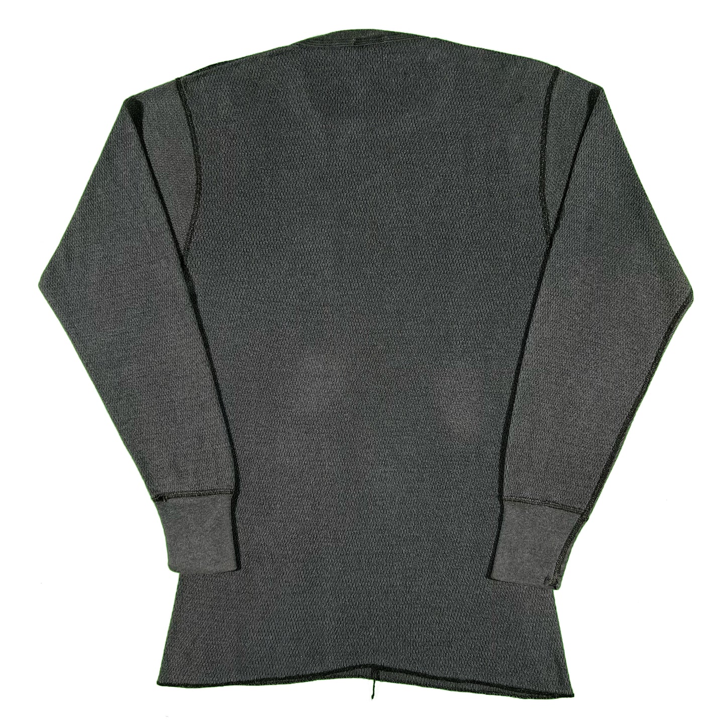 90s Sun Faded Black Waffle Knit Thermal- L