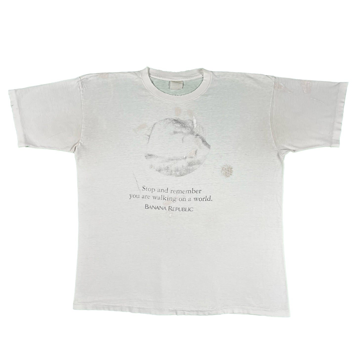 90s BR 'Stop and Remember you are Walking on a World' Tee- XL
