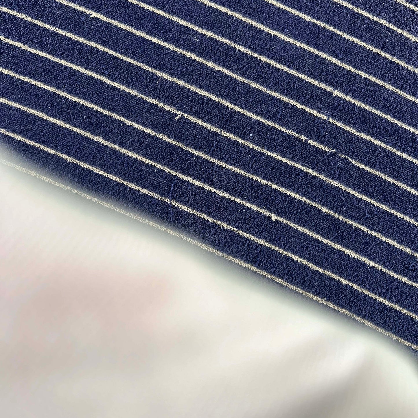 70s Striped 'BLADES' Terry Cloth Polo Shirt- M