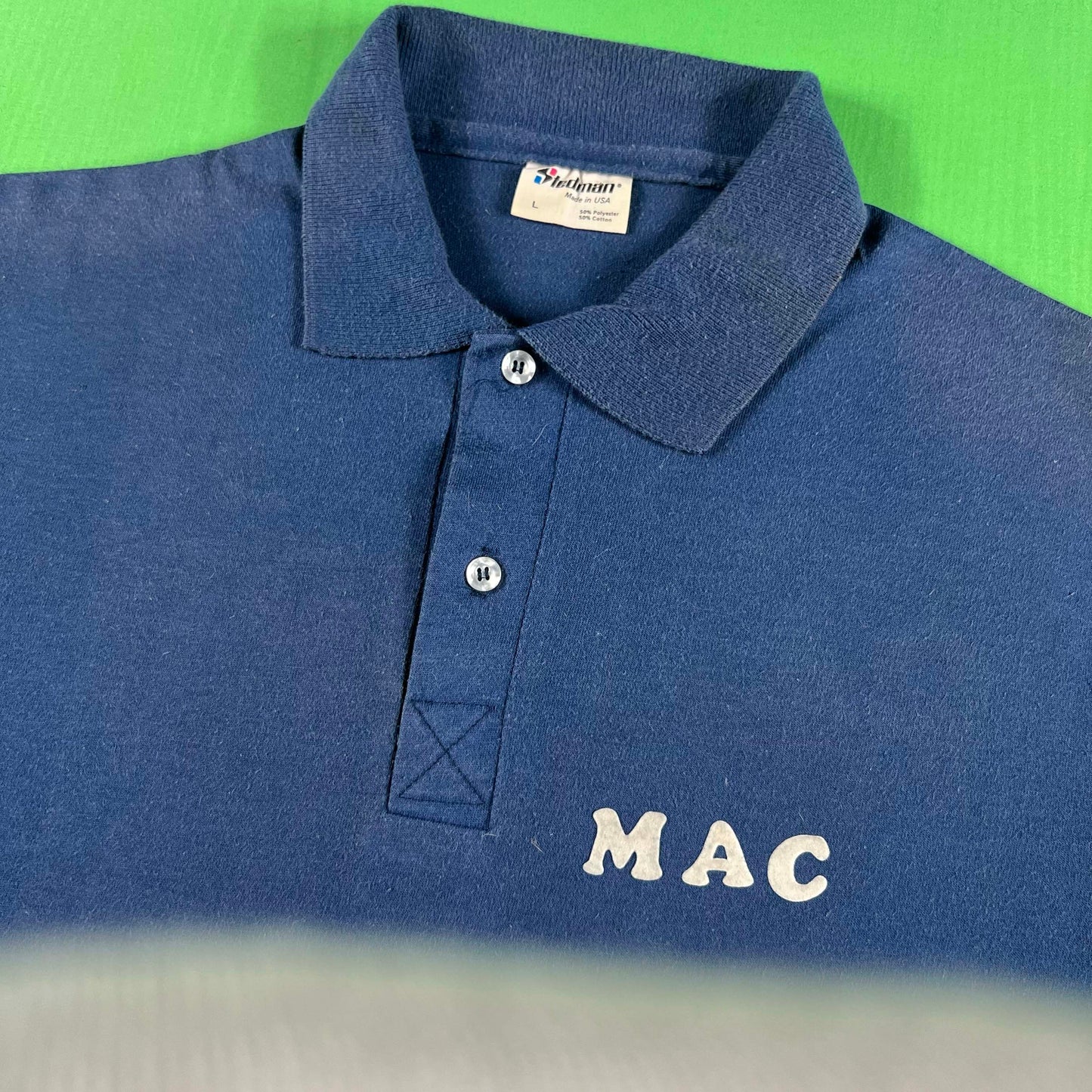70s ' MAC CARLTON McDANIEL' Collared Tee- L