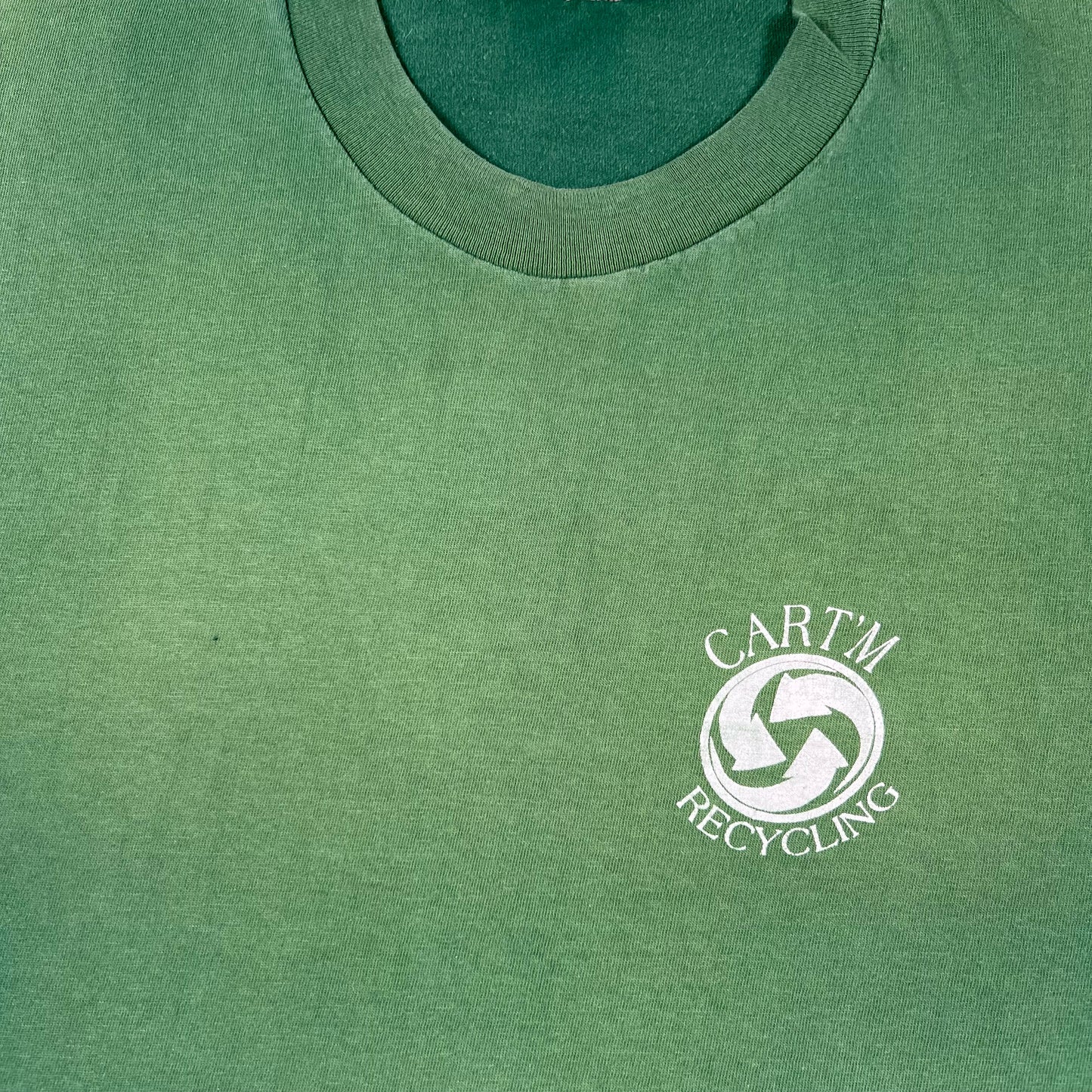 90s Sun Faded Green Recycling Tee- XL