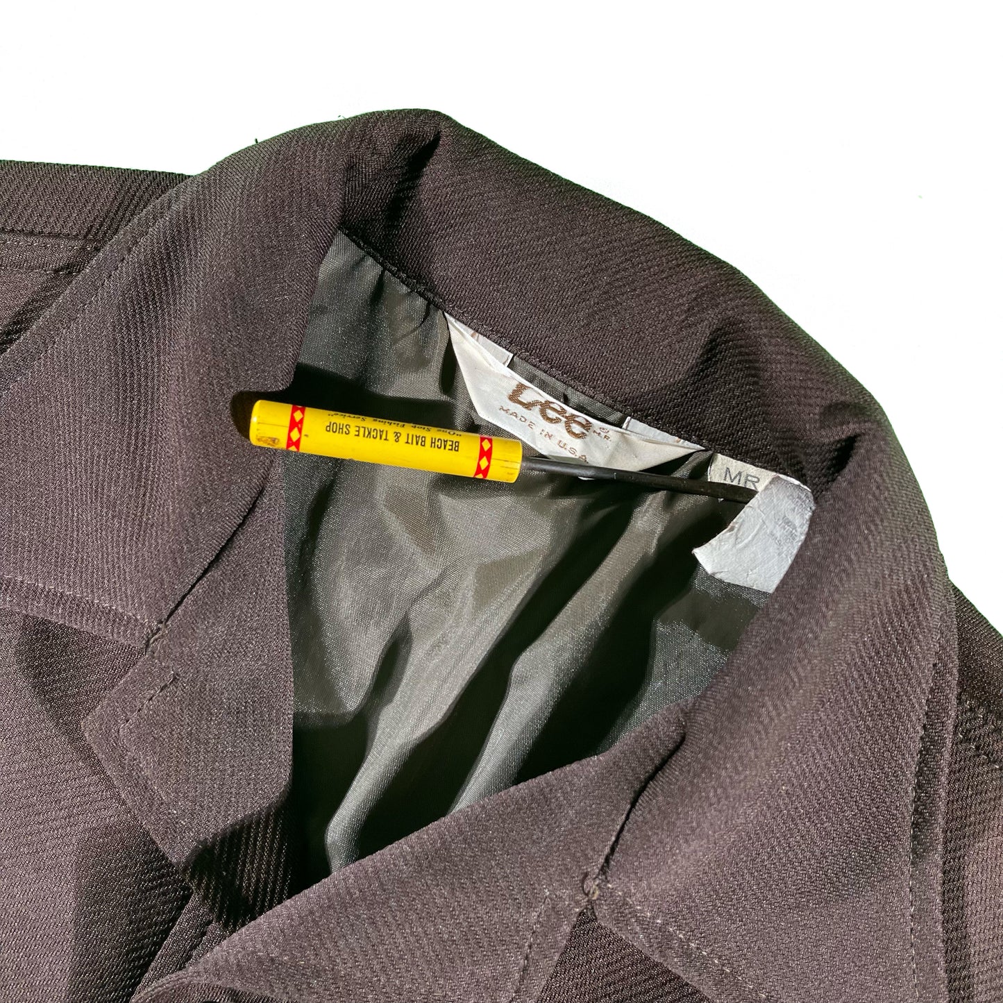 70s Lee Brown Heavy Polyester Pearl Snap- M